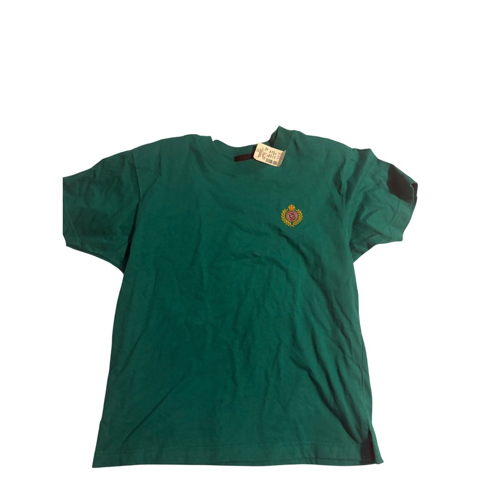 Liz Sport Vintage T-Shirt Preppy Green Embroidered Crest NWT Small